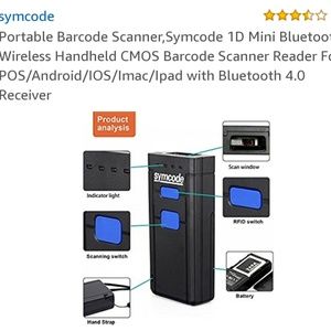 Portable 1D Bluetooth Laser Barcode Scanner